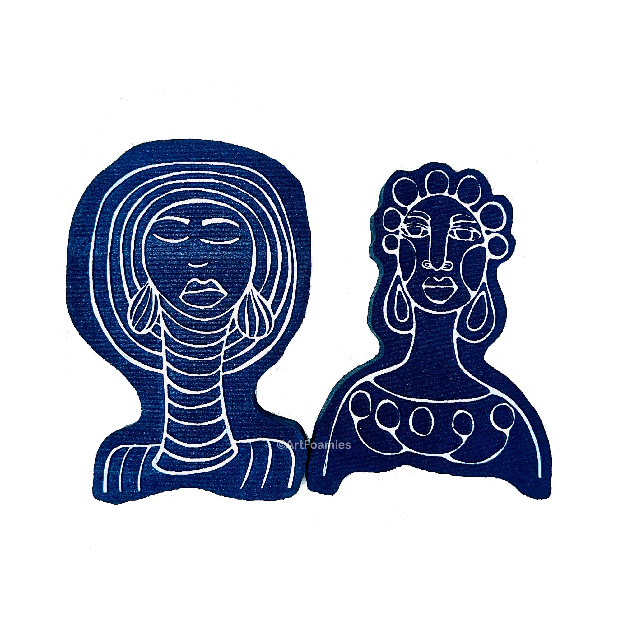 Amanda Trought for Fodder School | Nkosi & Bantu Knots (Sisters Set 1) | Foam Stamps - Set of 2