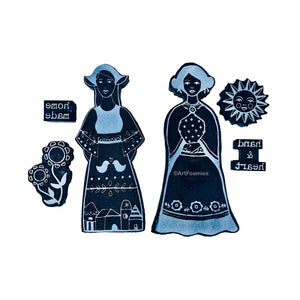 Kae Pea & Megan Quinlan | Faraway Girls Set 4 | Foam Stamps - Set of 6
