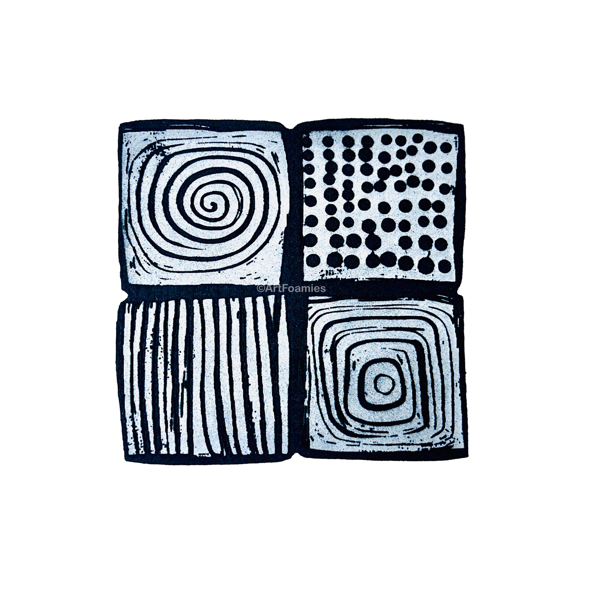 Collage Soup | Four Square | Foam Stamp