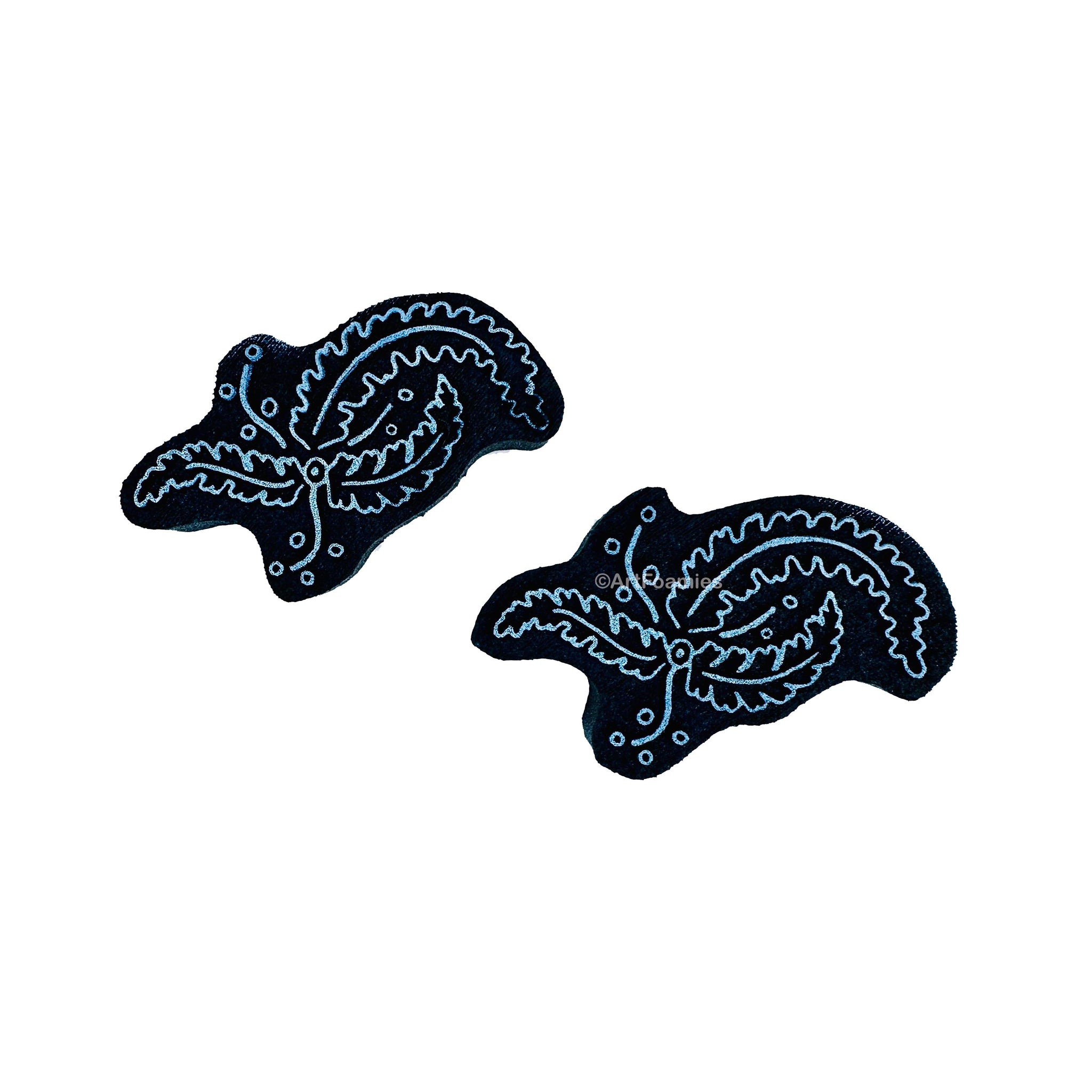 Jane Chipp for Fodder School | Paisley Leaves | Foam Stamps - Set of 2