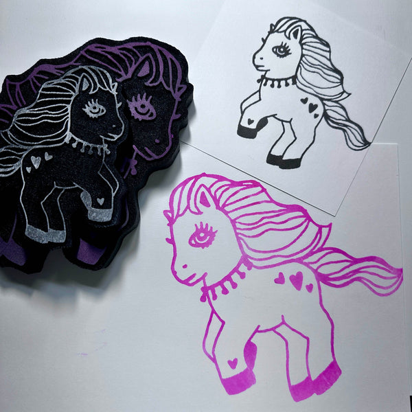 Maxi Moon | Pink Pony Girl | Foam Stamp