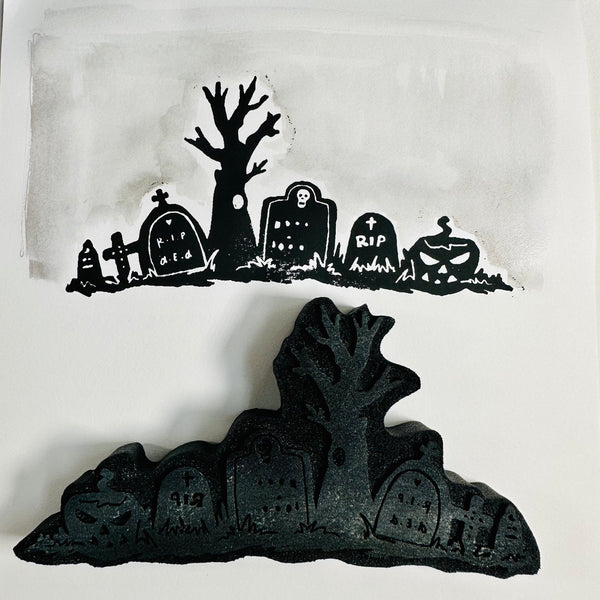 Kae Pea | Spooky Cemetery | Foam Stamp