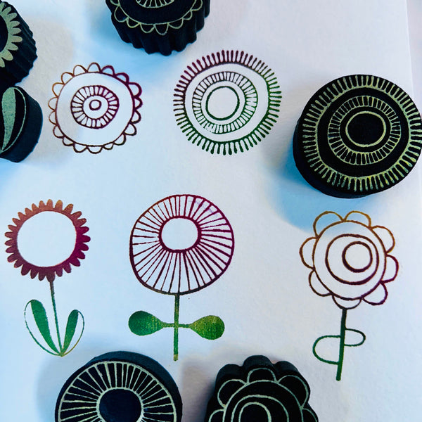 Willa Wanders for Fodder School | Willa's Garden Set | Foam Stamps - Set of 5