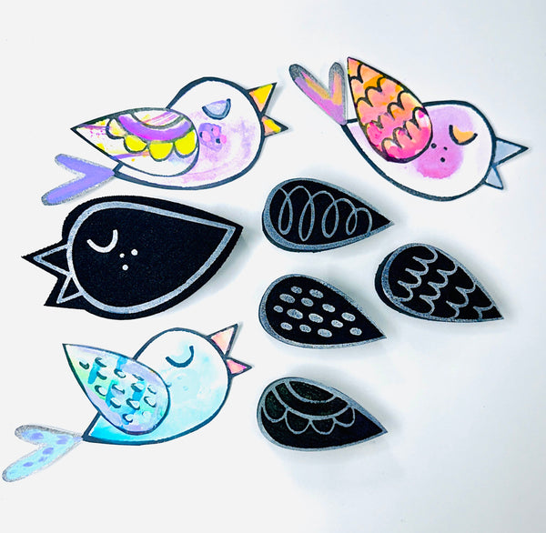 Spotgirl Design | Birdie 1 | Foam Stamps - Set of 5