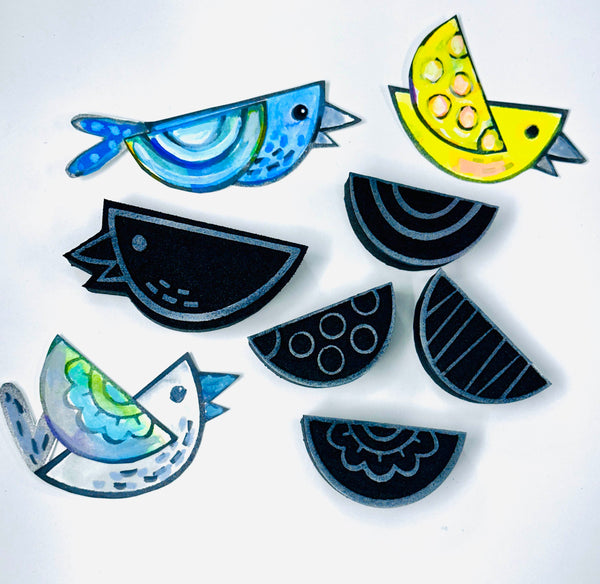 Spotgirl Design | Birdie 2 | Foam Stamps - Set of 5