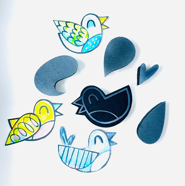 Spotgirl Design | Birdie 3 | Foam Stamps - Set of 5