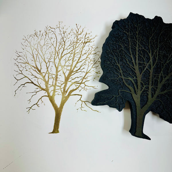 Kevin Nakagawa | Stampscapes Tree in Winter | Foam Stamp