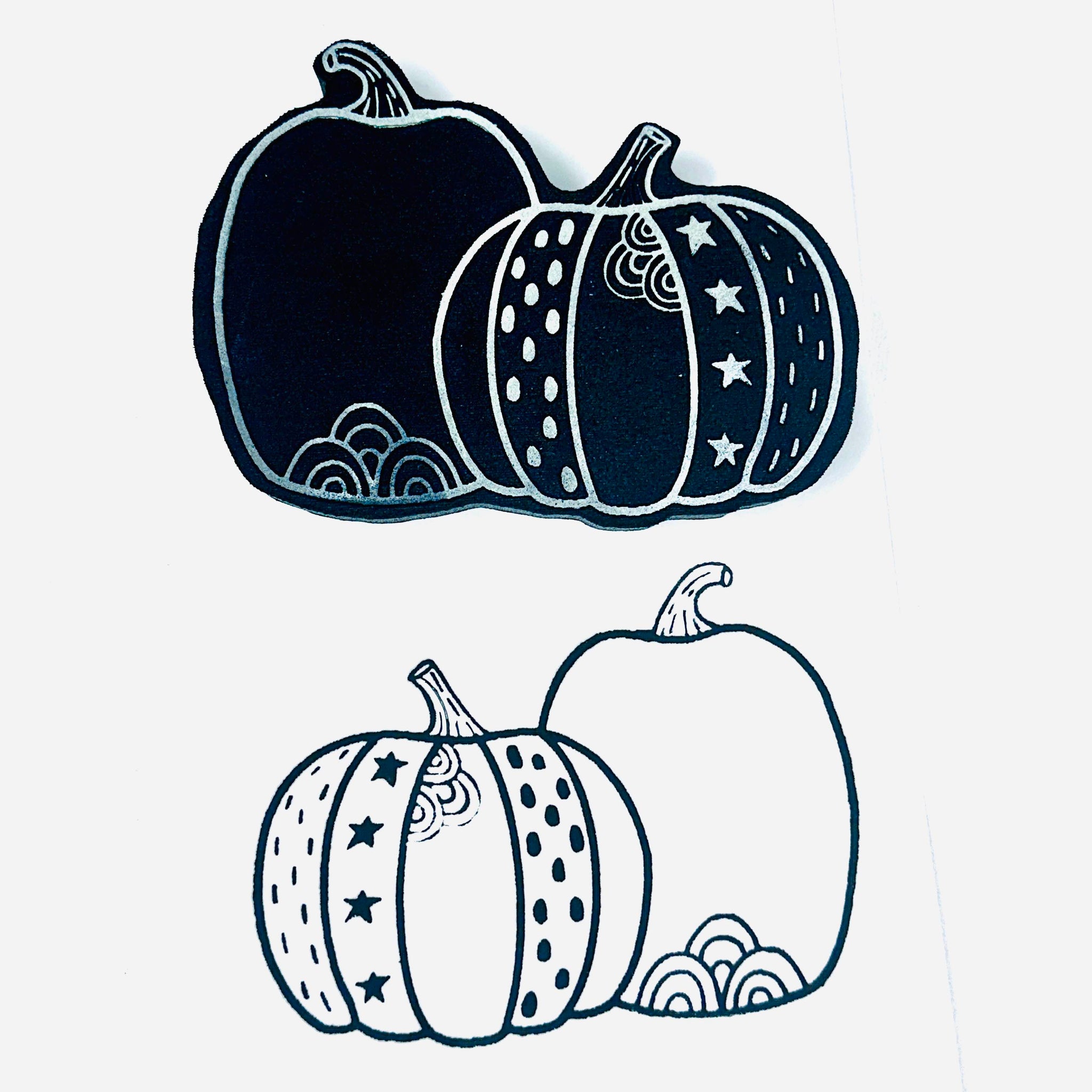 Megan Quinlan | Pair of Pumpkins | Foam Stamp