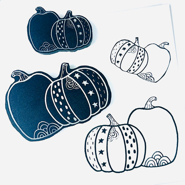 Megan Quinlan | Pair of Pumpkins | Foam Stamp