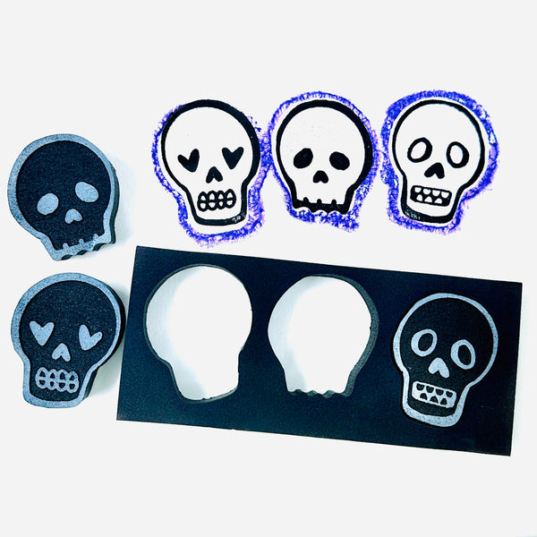 Kae Pea | Three Skulls | Foam Stamps - Set of 4