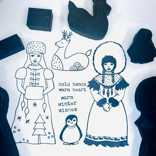 Kae Pea & Megan Quinlan | Faraway Girls Set 5: Winter Girls | Foam Stamps - Set of 6