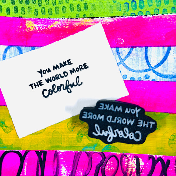 Cheiron Brandon for Fodder School | "Artsy Friends" Words Set | Foam Stamps - Set of 4