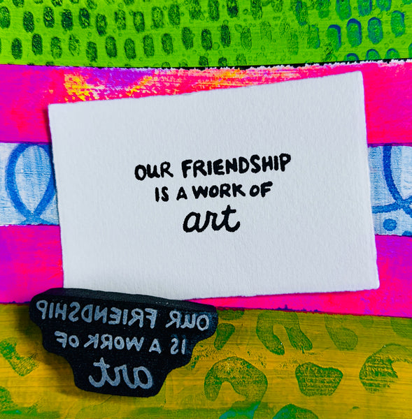 Cheiron Brandon for Fodder School | "Artsy Friends" Words Set | Foam Stamps - Set of 4