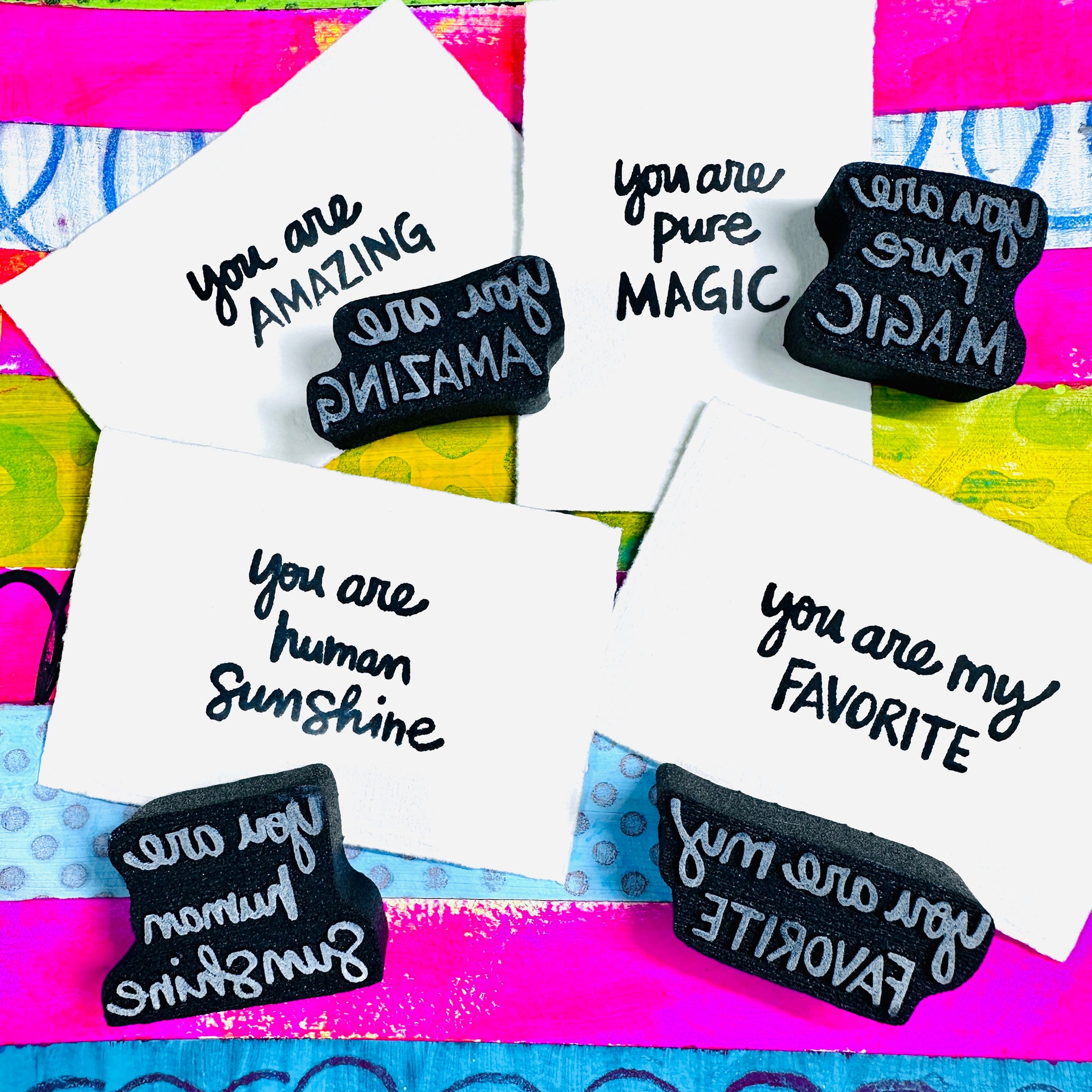 Cheiron Brandon for Fodder School | "You Are" Words Set | Foam Stamps - Set of 4