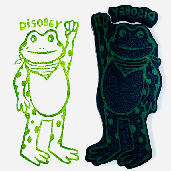 Kae Pea | Disobey Frog Set of 2 | Foam Stamps