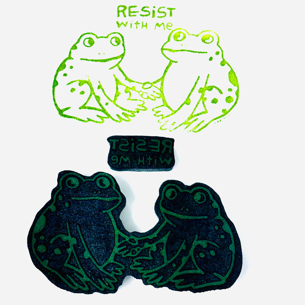 Kae Pea | Resist with Me - Frog Set of 2 | Foam Stamps