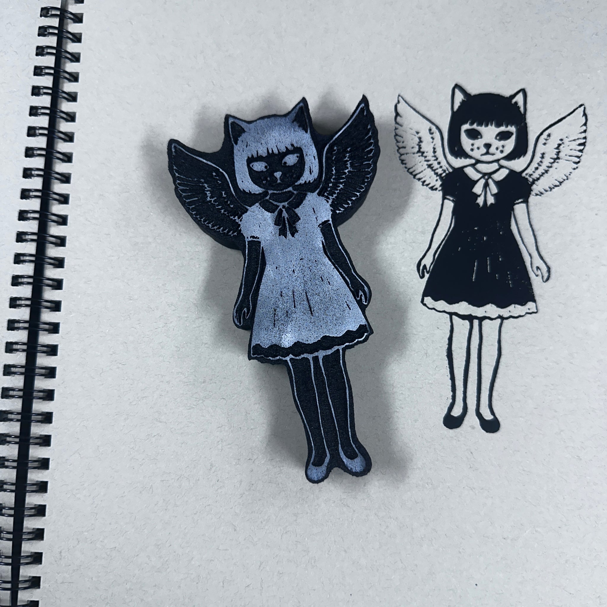 Collage Soup | Cat Girl Kitty Angel | Foam Stamp