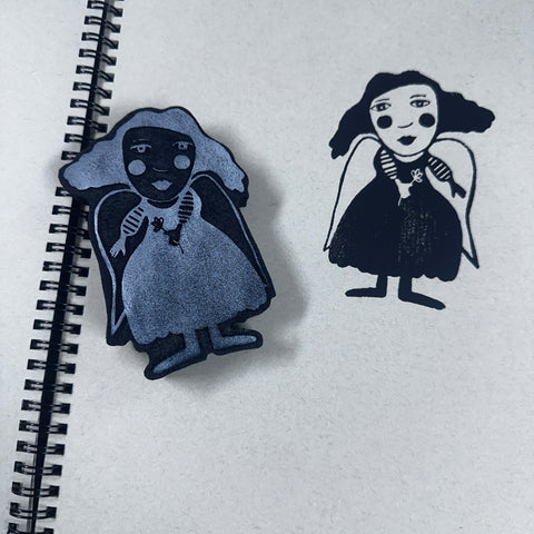 Wendy Aspinall | Angel with Flower | Foam Stamp