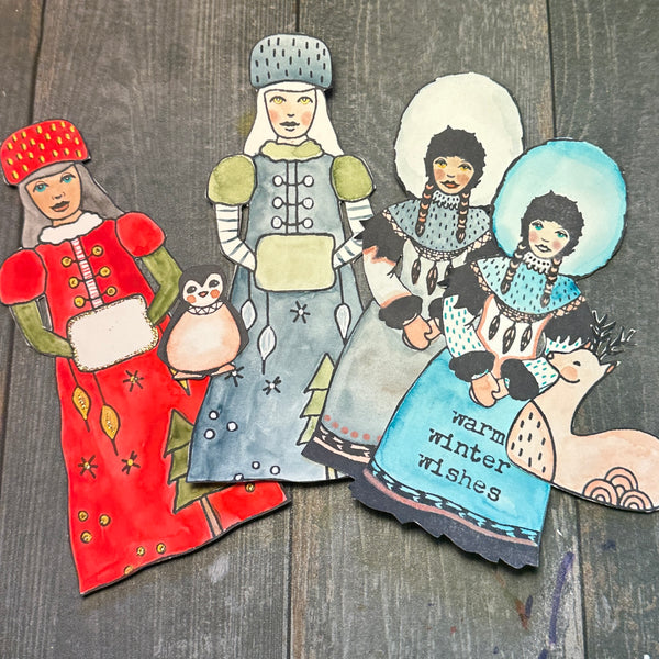 Kae Pea & Megan Quinlan | Faraway Girls Set 5: Winter Girls | Foam Stamps - Set of 6