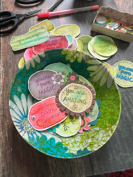 Cheiron Brandon for Fodder School | "Artsy Friends" Words Set | Foam Stamps - Set of 4