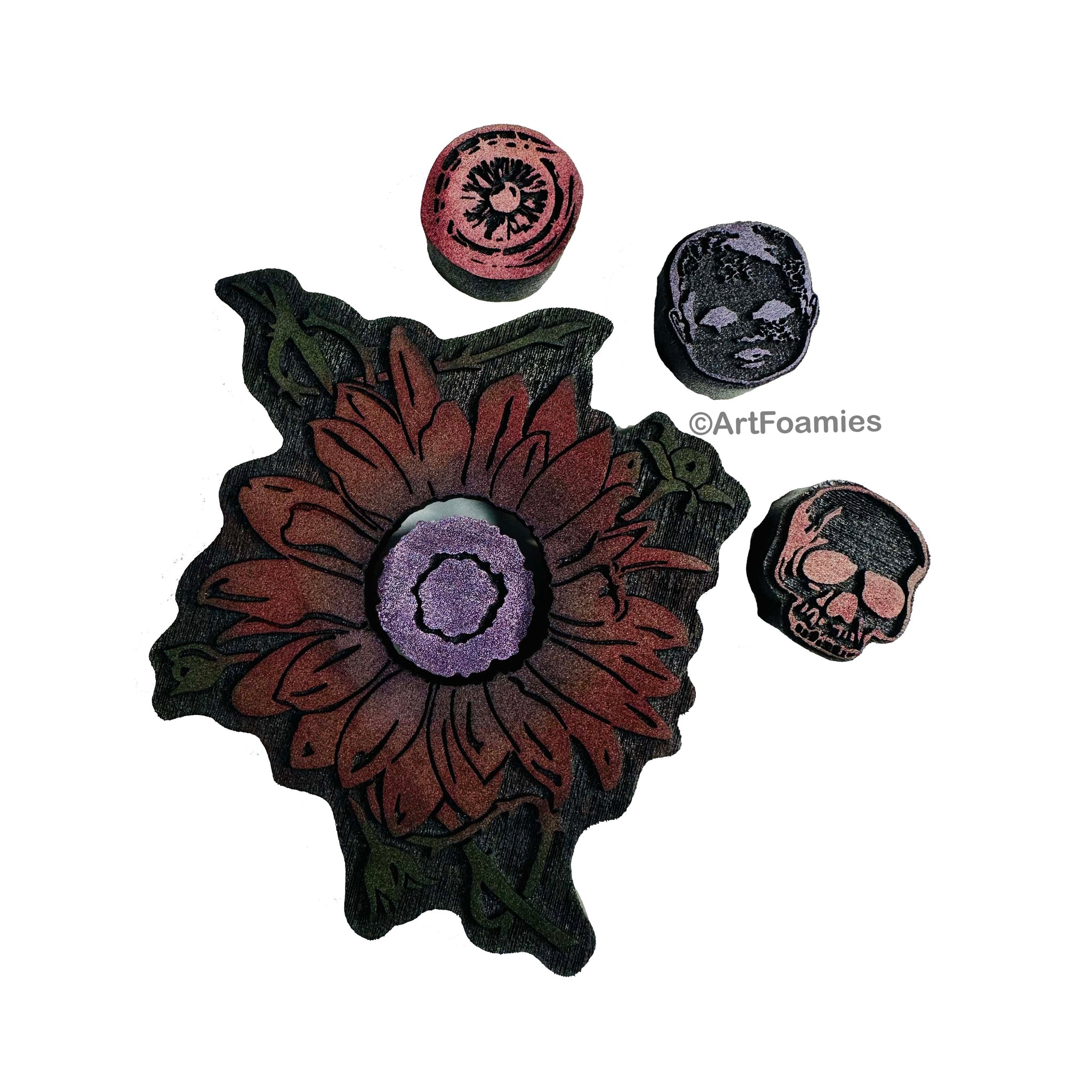 Red Tin Roof | Toxic Flower | Foam Stamps - Set of 5