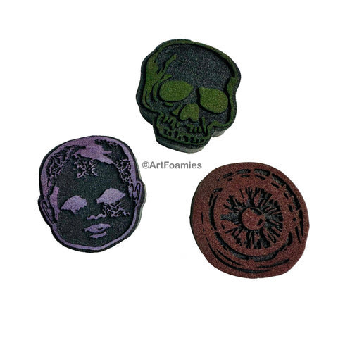 Red Tin Roof | Halloween Heads | Foam Stamps - Set of 3