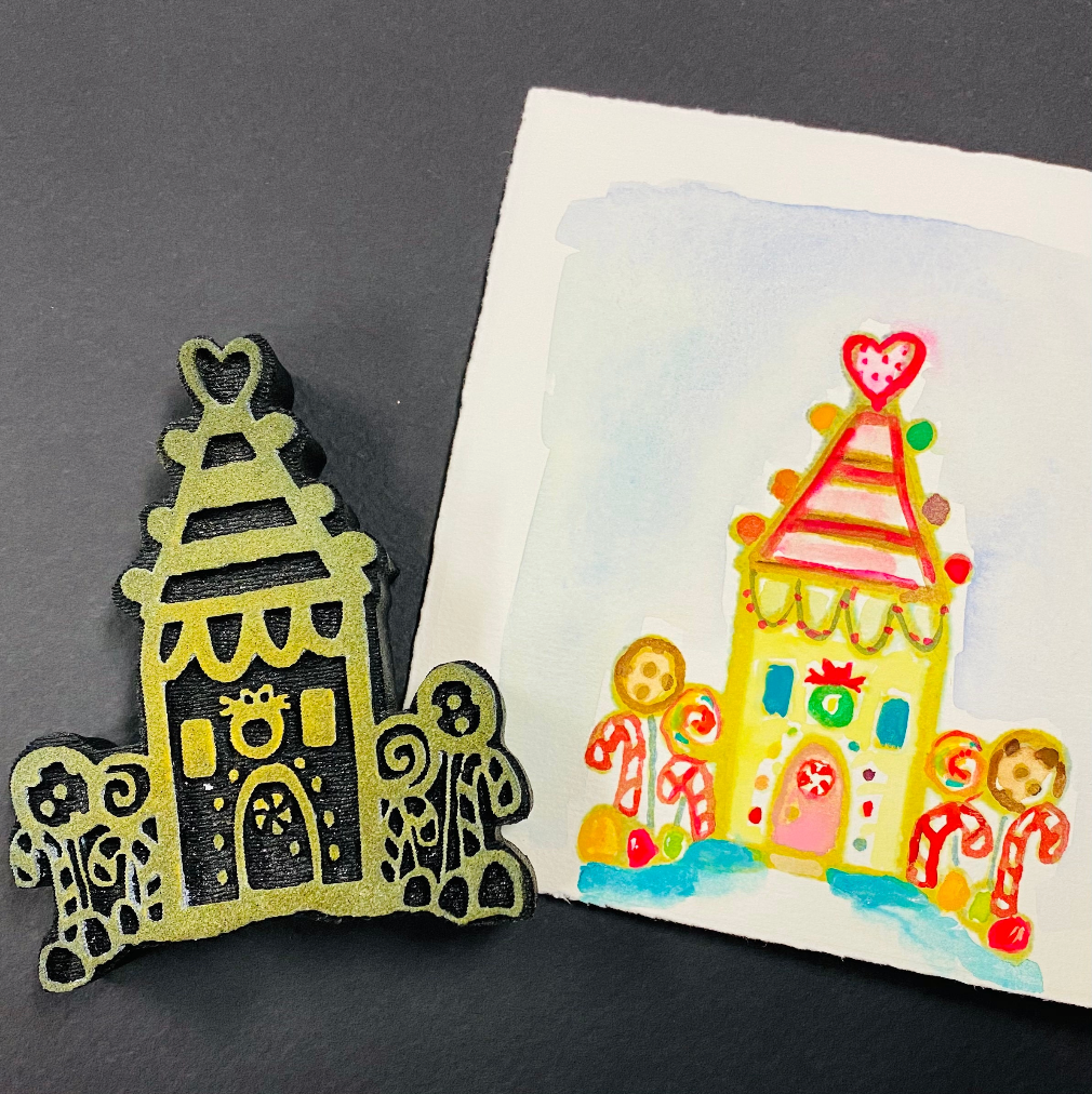 Kae Pea | Gingerbread House (December 2020) | Foam Stamp