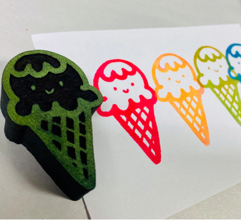 Kae Pea | Mini Ice Cream Cone (June 2021) | Foam Stamp