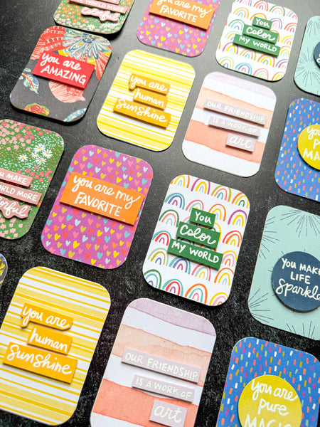 Cheiron Brandon for Fodder School | "Artsy Friends" Words Set | Foam Stamps - Set of 4