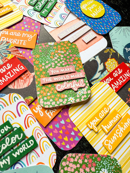 Cheiron Brandon for Fodder School | "Artsy Friends" Words Set | Foam Stamps - Set of 4