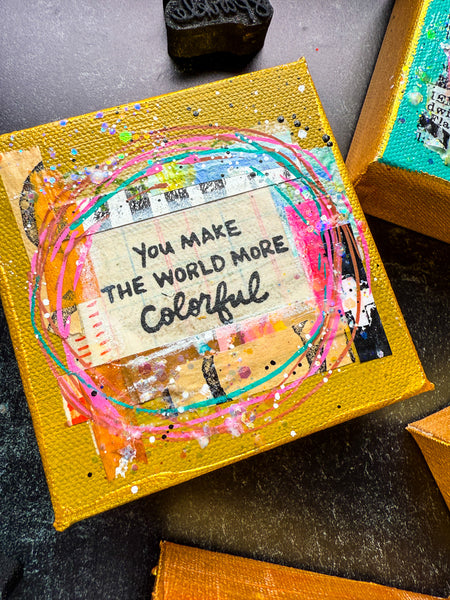 Cheiron Brandon for Fodder School | "Artsy Friends" Words Set | Foam Stamps - Set of 4