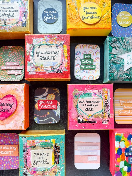 Cheiron Brandon for Fodder School | "Artsy Friends" Words Set | Foam Stamps - Set of 4