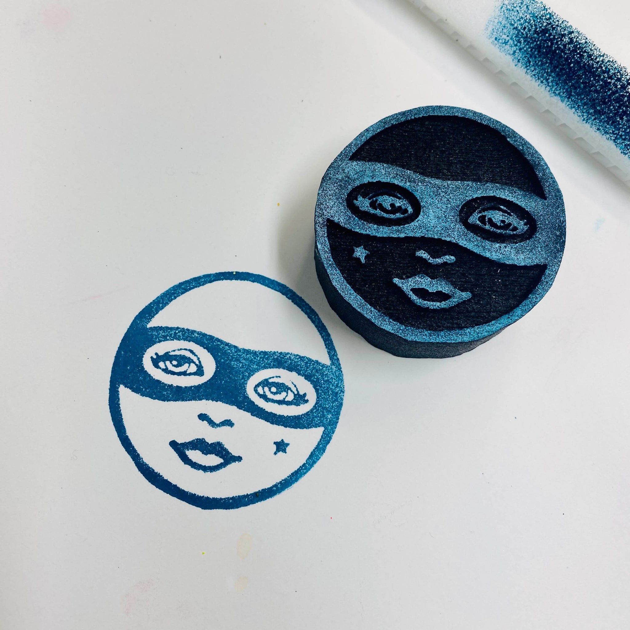 Kae Pea | Masked Moon (October 2023) | Foam Stamp
