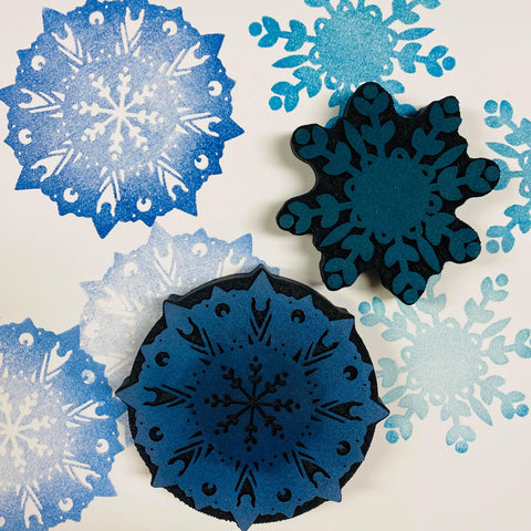 Red Tin Roof | Snowflakes | Foam Stamps - Set of 2