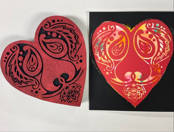 Red Tin Roof | Paisley Heart | Foam Stamp