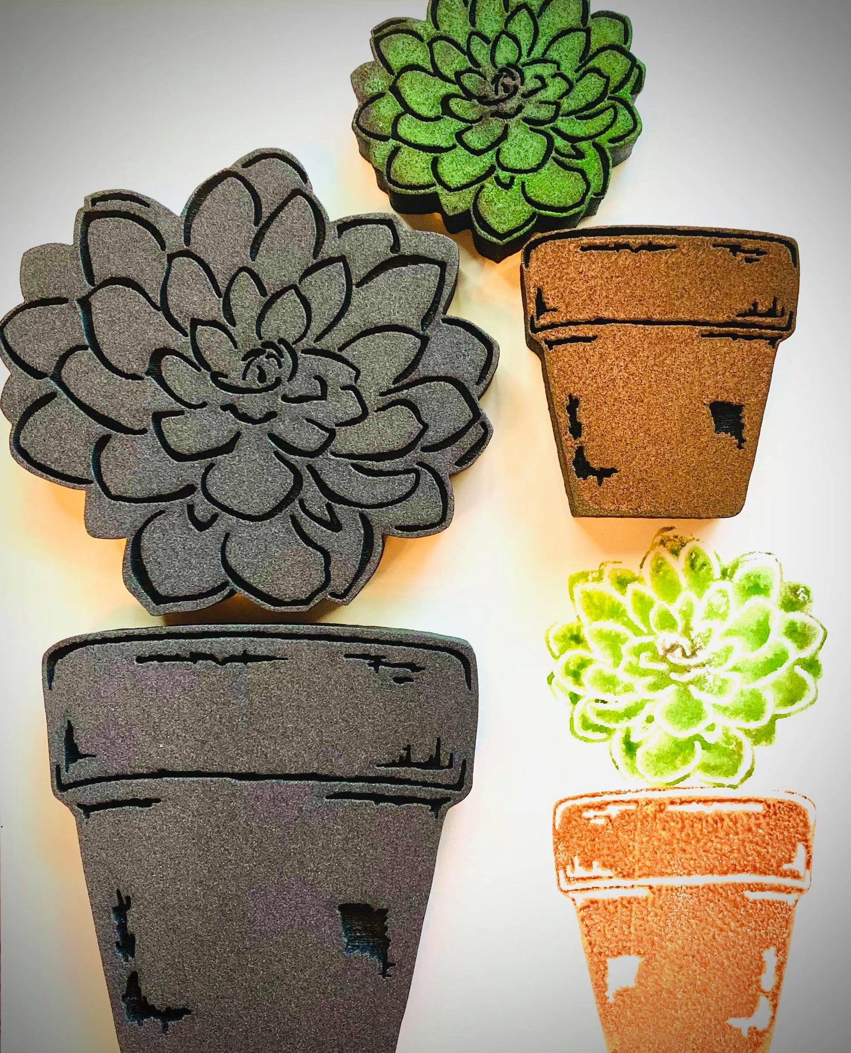 Red Tin Roof | Succulents | Foam Stamps - Set of 2