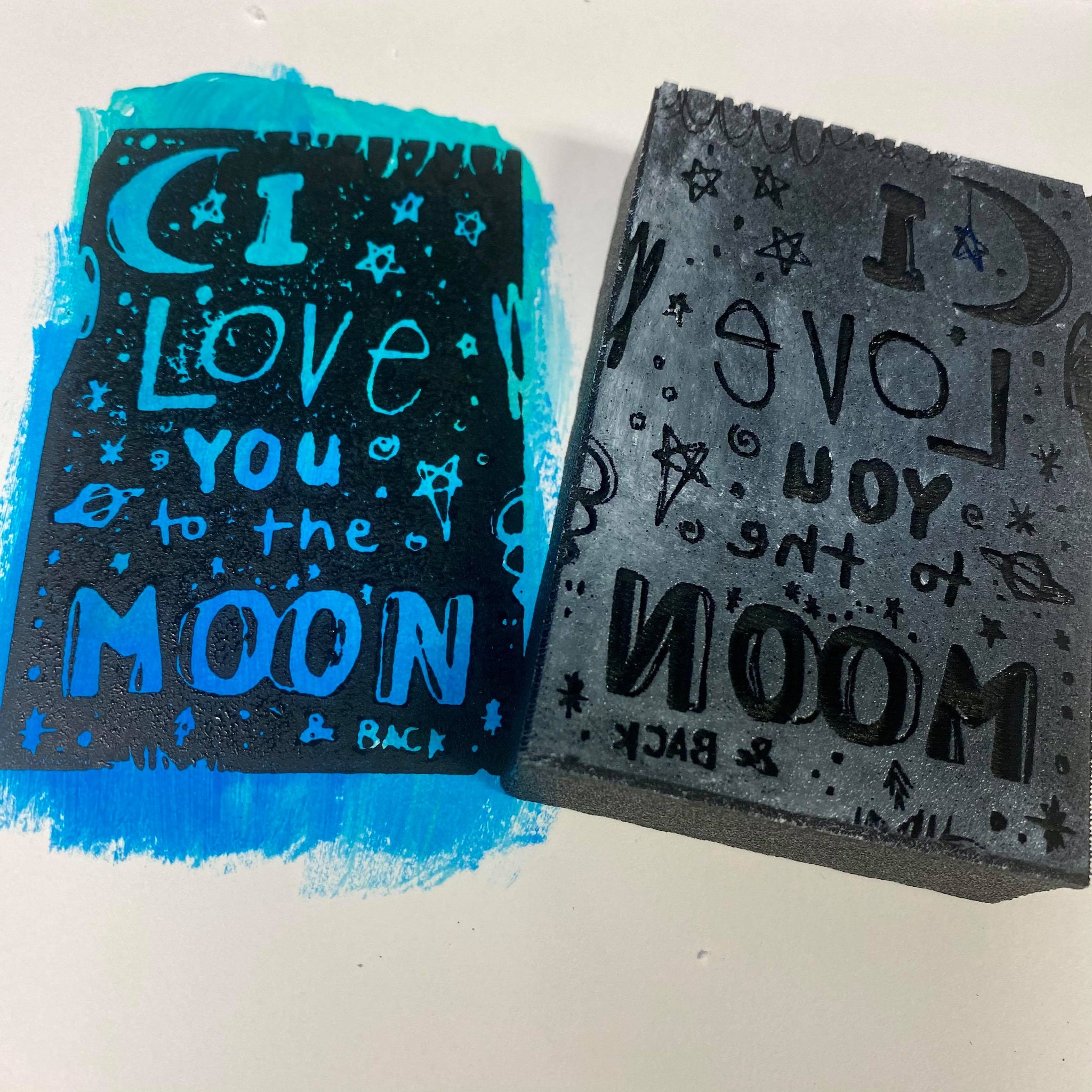 Kae Pea | To the Moon and Back | Foam Stamp