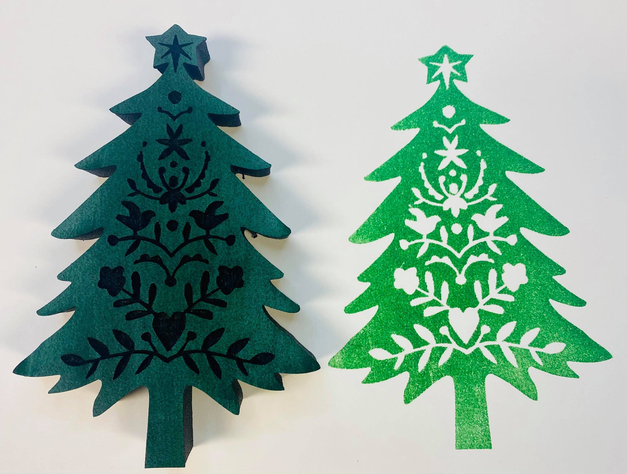 Jone Hallmark | Folksy Christmas Tree | Foam Stamp