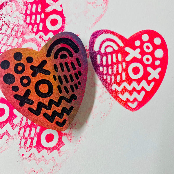 Kae Pea | XO Doodle Heart | Foam Stamp