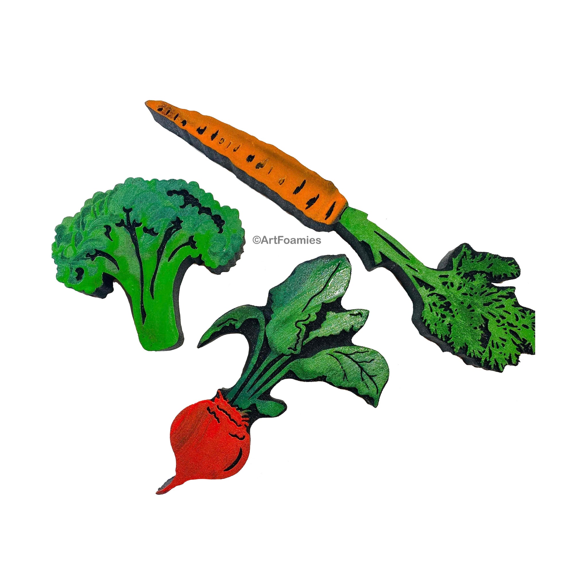 Red Tin Roof | Eat Your Veggies | Foam Stamps - Set of 3