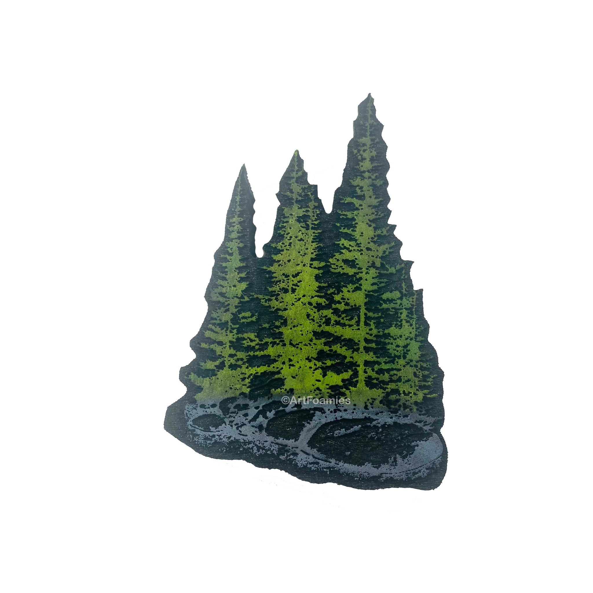 Kevin Nakagawa | Stampscapes Pines and Rock | Foam Stamp