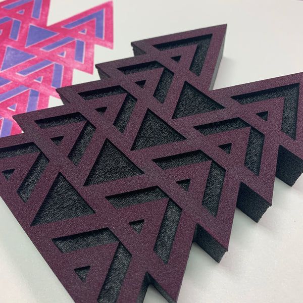 Sarah Matthews | Stacked Triangles Positive & Negative | Foam Stamps - Set of 2