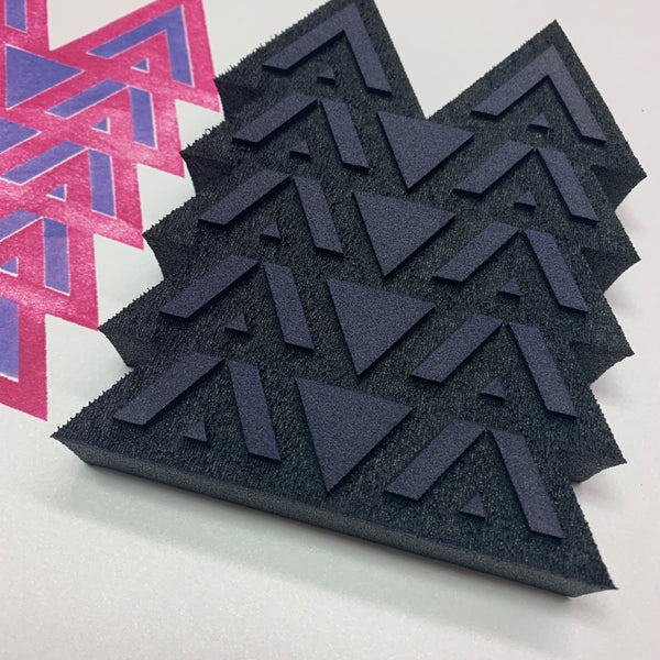 Sarah Matthews | Stacked Triangles Positive & Negative | Foam Stamps - Set of 2