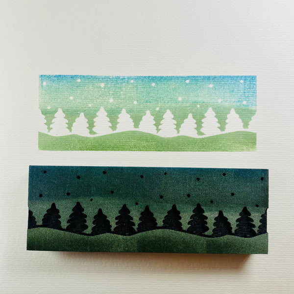 Designs by Gina H. | Snowy Hills Border | Foam Stamp