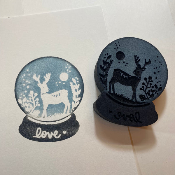 Kae Pea | Lovely Snowglobe | Foam Stamp