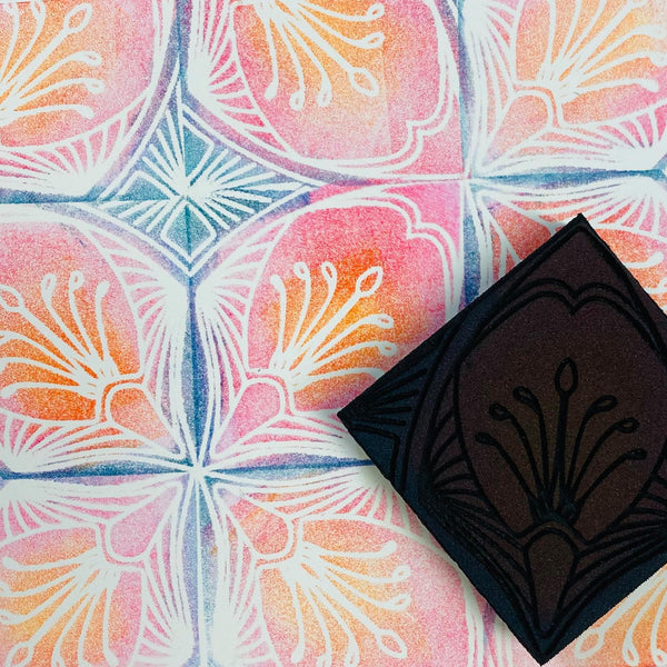 Marta Harvey | Fancy Flower Tile | Foam Stamp