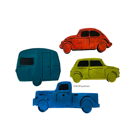 Red Tin Roof | Cars | Foam Stamps - Set of 4