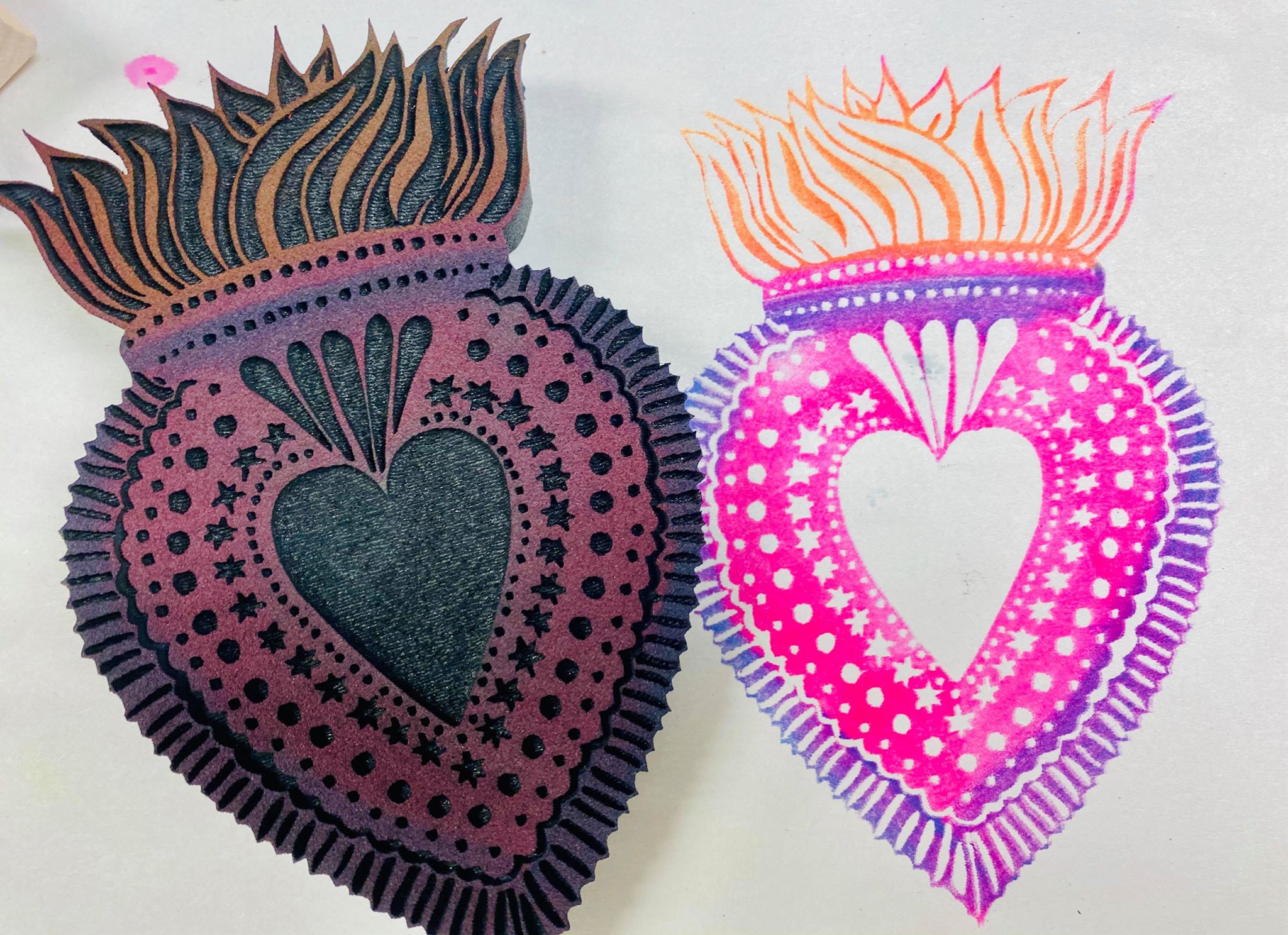 Flaming Heart Stamp