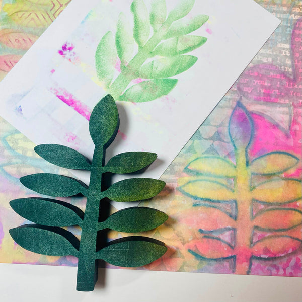 Kae Pea | Springy Sprig with 9 leaves | Foam Stamp