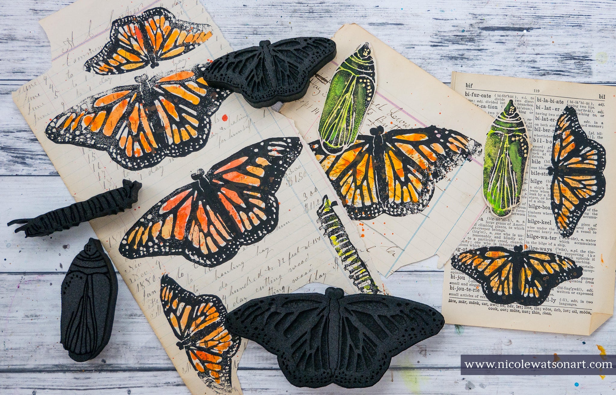 Emmie Roelofse | Monarch Butterfly | Foam Stamps - Set of 4